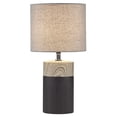 thumbnail image 1 of 510 Design Nicolo Round Ceramic and Linen Table Lamp in Black/Gray, 1 of 8