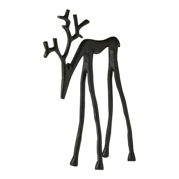 Christmas Decorations - Set of 2 Black Reindeer Statues - 3D-Printed Christmas Reindeer Figurines - Elegant Indoor Holiday Decor - Table Centerpieces - Ideal for Mantel Living Room Bedroom Office