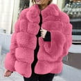 thumbnail image 2 of Babysbule Winter Coats for Women Women Plus Size Winter Warm Loose Stand Collar Hair Plush Jacket Coat, 2 of 6