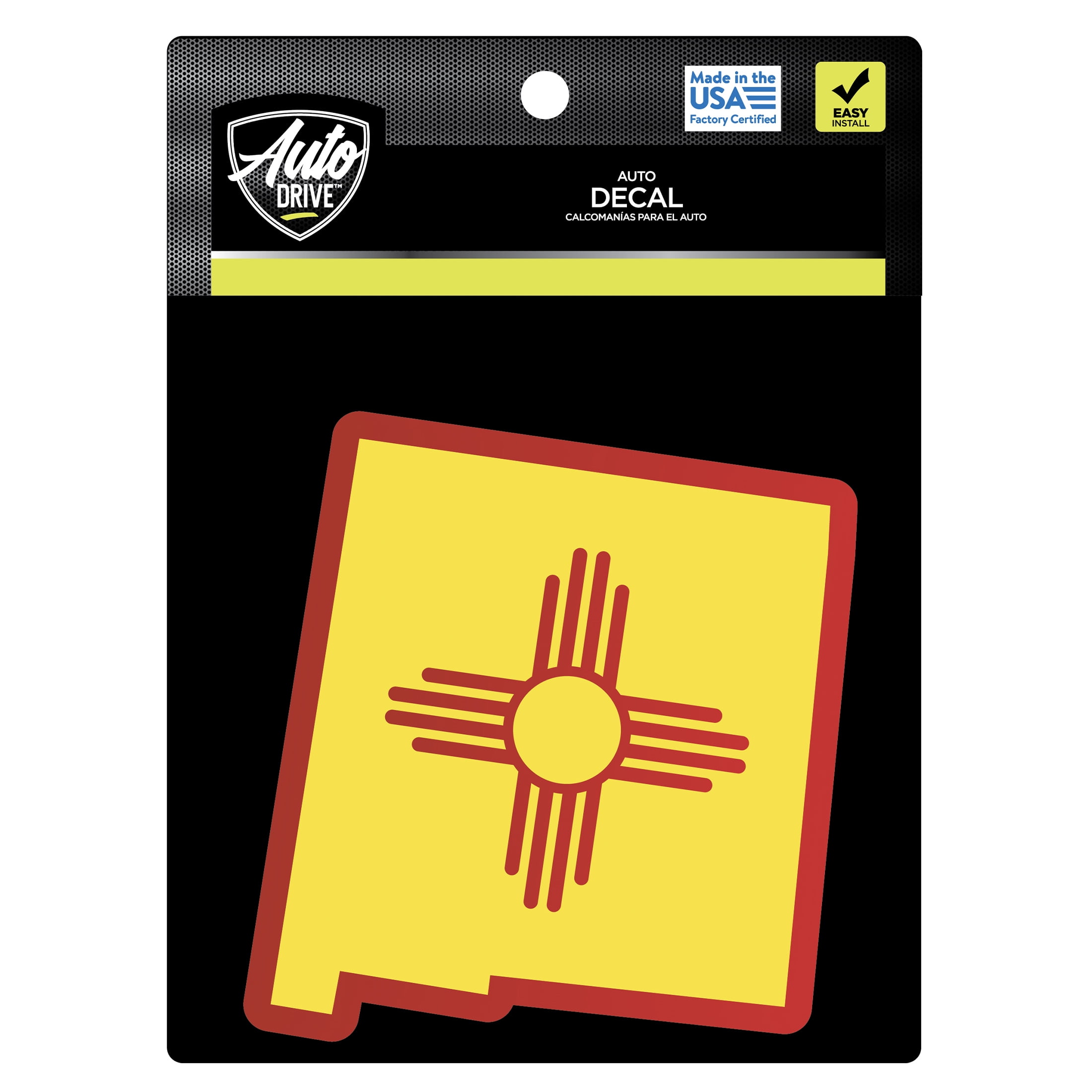 Auto Drive New Mexico State Vinyl Auto Decal, Multicolor, 4.375” x 5”