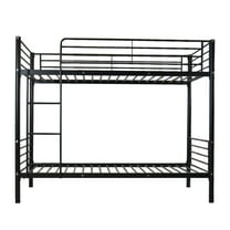 Zimtown Metal Bunk Bed with Ladder for Kid's Room,Twin Black