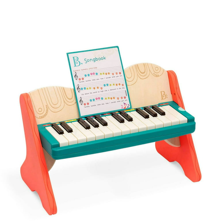 B. Toys Wooden Toddler Kids Piano Keyboard w/ Sheet Music