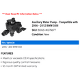 thumbnail image 2 of Auxiliary Water Pump - Compatible with 2006 - 2012 BMW 550i 2007 2008 2009 2010 2011, 2 of 2