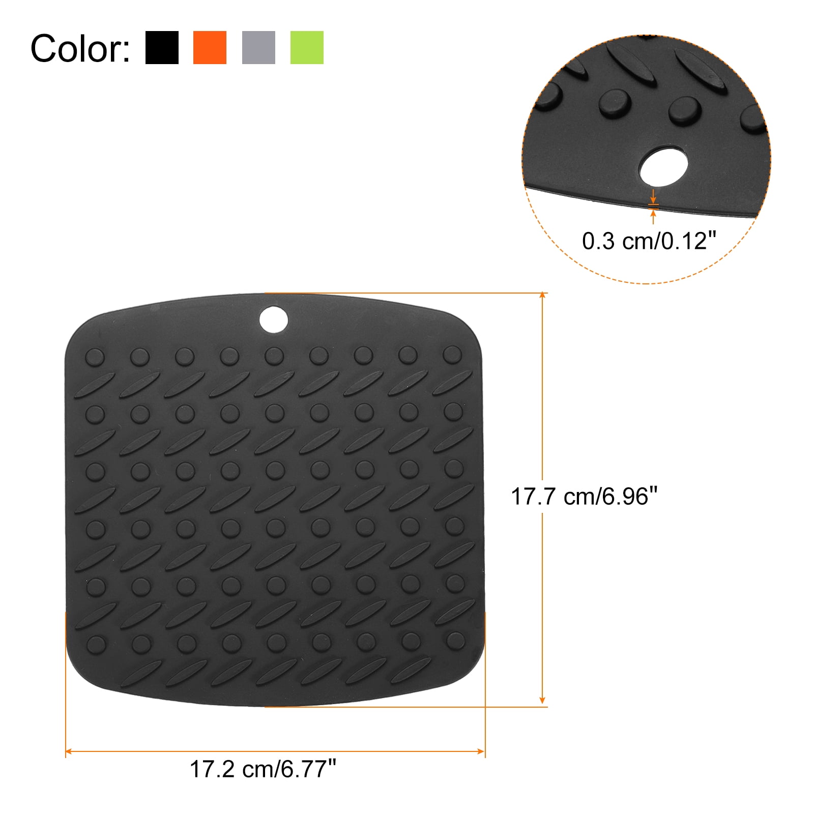 Unique Bargains Silicone Trivet Mats Thermal Pot Coasters 4 Colors