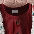 thumbnail image 4 of mgoYE Newborn Baby Girl Summer Clothes Floral Short Sleeve Bubble Romper Bow Shorts Jumpsuit Infant Outfit 0 3 6 9 12 18 Months(Wine,12-18 Months), 4 of 8