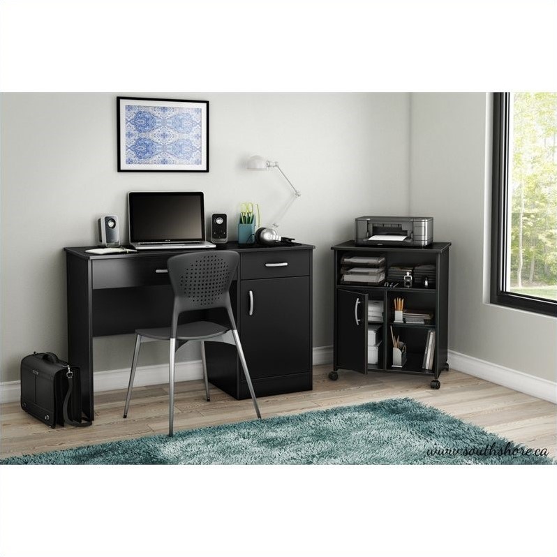 South Shore Axess Printer Stand in Pure Black