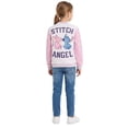 thumbnail image 3 of Disney Lilo,Stitch and Angel Varsity Bomber Jacket - Little and Big Girl Sizes 4-16, Light Grey/Pink, 10-12, 3 of 8