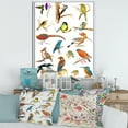 thumbnail image 2 of Vital Colored Birds Plancard 30 in x 40 in Framed Painting Canvas Art Print, by Designart, 2 of 5