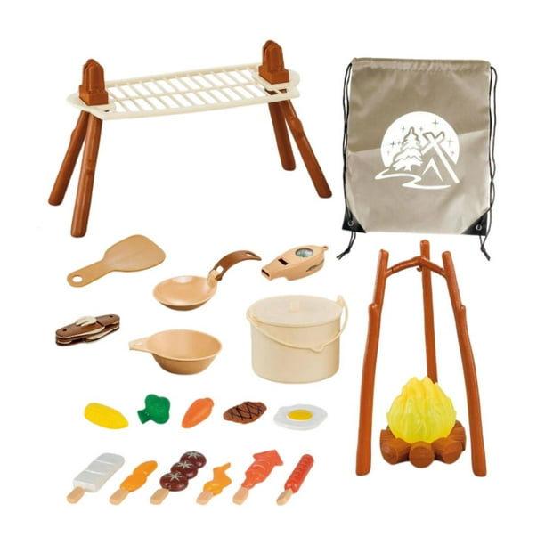 Juego de Camping para niños de 25x, juguetes realistas para acampar, juego de simulación, juego de Camping, fogata de imitación para fiesta, juguete