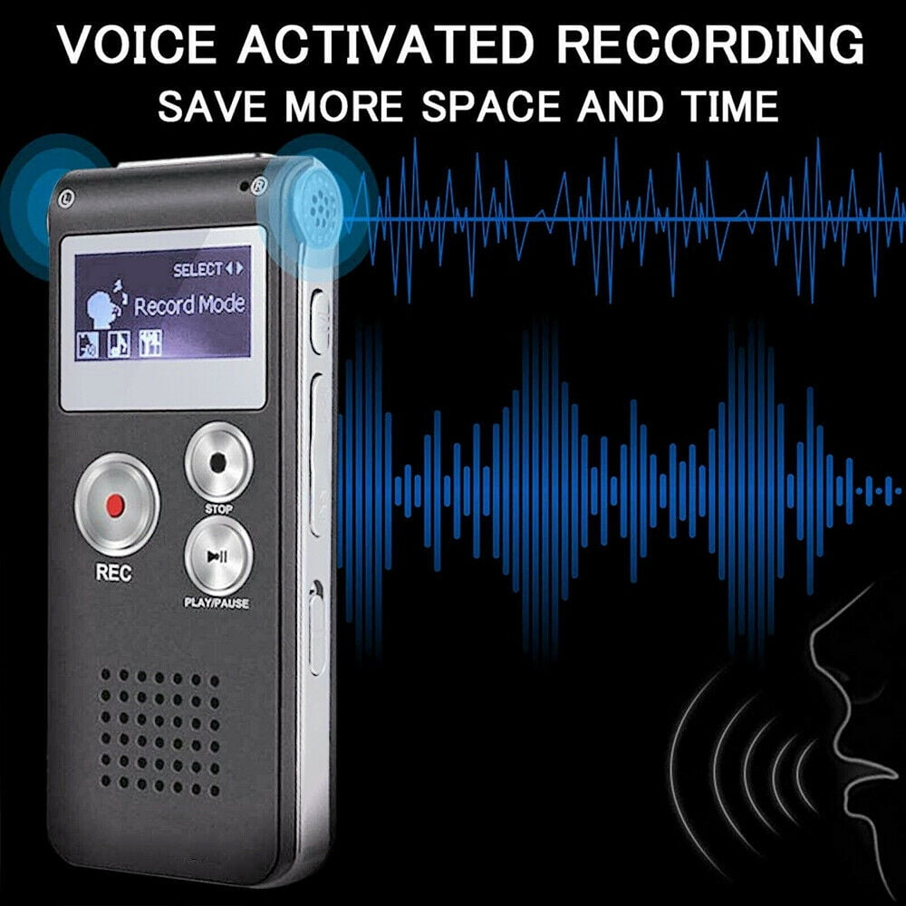 Digital Voice Recorder Voice Activated Recorder for Meetings, Interviews 16GB Audio Recorder Mini Portable Tape Dictaphone with Playback