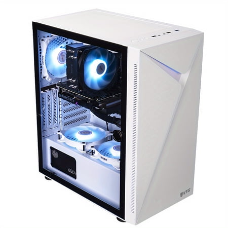 Powerhouse Gaming Tower - 16G DDR4, 500G SSD, NVIDIA RTX3060, 550W Golden PSU, 11AC, Windows 11 Home 64-bit, Upgradable to 13490F, Free Upgrade from 13th Gen Intel Core I5 13400F - White