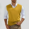 thumbnail image 2 of Adeawade Sweaters For Men Sweater Vest Sleeveless Solid Color V Neck Knitted Vest Tops Classic Wear Orange 3Xl, 2 of 5