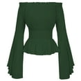 thumbnail image 1 of Women's Elegant Long Sleeve Boho Blouse - Plus Size, Cotton Blend, Gothic Ruffle Design, Suitable for Parties & Cosplay, 1 of 2