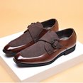 thumbnail image 6 of Tawop Dress Shoes Men Faux Leather Casual Dress Shoes Comfy Business Soft Sole Suede Loafer Brown Size:6.5, 6 of 9