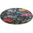 thumbnail image 4 of Boho Vintage Floral Washable Round Rug -Circle Area Rugs for Nursery Bedroom, Vintage Non Slip Non Shedding Low Pile Carpet for Living Room Coffee Table Entryway, 4 of 6