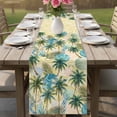 thumbnail image 4 of Tropical Plant Table Runner 72 Inches, Summer Watercolor Boho Green Palm Tree Beige Bed Runner Dresser Scarves Tabletop for Indoor Outdoor Parties/Ceremony/Banquet, 16" x 72", 4 of 9