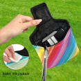 thumbnail image 4 of Haosy Rainbow Lines Golf Mallet Putter Cover Strong Magnetic Leather Golf Club Headcover Closure, 4 of 7