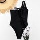 thumbnail image 3 of Gibobby Traje de baño sexy de una pieza Traje de baño ajustado con tirantes y hombros descubiertos para mujer, traje de baño de una sola pieza, traje de (Negro,XL), 3 of 5