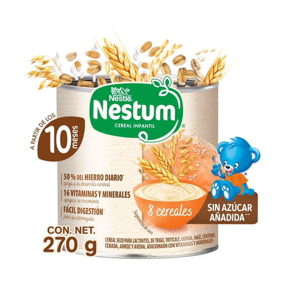 Cereal Nestum etapa 3 con 8 cereales en lata 270 g