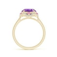 thumbnail image 2 of ANGARA Natural 3.15 ct Amethyst Floral Ring with Reverse Tapered Shank in 14K Yellow Gold for Women (Size-11x9mm) | February Birthstone, Anniversary, Jewelry Gift for Women | Natural Amethyst Ring, 2 of 10
