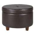 thumbnail image 1 of HomePop Grand Pouf de Rangement en Similicuir, Multipl, 1 of 11