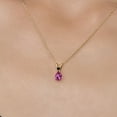 thumbnail image 3 of Gem Stone King 14K Yellow Gold Pure Pink Mystic Topaz and Black Diamond Pendant Necklace for Women | 0.85 Cttw | Gemstone November Birthstone | Pear Shape 7X5MM | With 18 inch Chain, 3 of 6