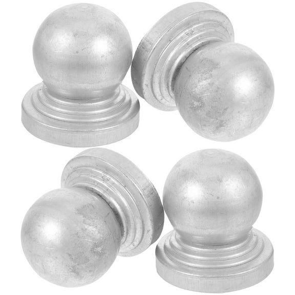 4-Pack Metal Fence Post Caps for Yard Decoration, Tube Guardrail Covers, Deck and Outdoor Fence Accessories