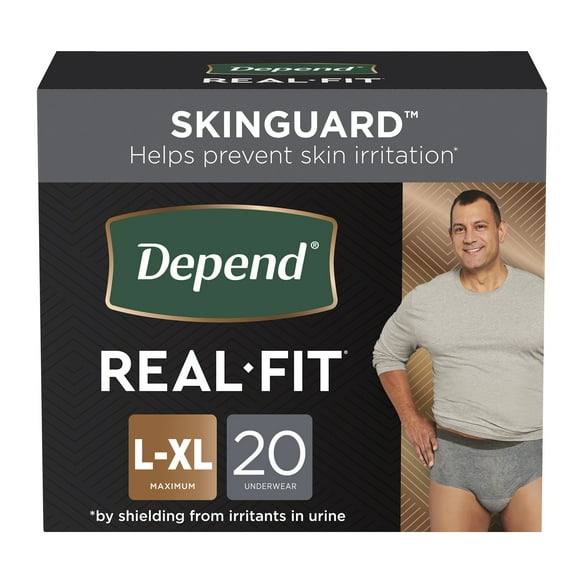 Depend Real Fit Disposable Underwear Male Waistband Style Large / X-Large, 50979, Maximum, 20 Ct