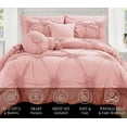 thumbnail image 2 of Mocassi 10-Piece Sunflower Bed-in-a-Bag, Comforter Set Featuring Decorative Pillows and Fitted Sheet with Storage Pockets, King, Carnation Pink, 2 of 5