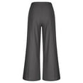 thumbnail image 3 of QUYUON White Capris for Women Ladies' Solid Color Elastic Waist Cotton And Linen Big Casual Pants Jean Capris Female Capris Style Q981 , Dark Gray Large, 3 of 8