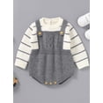 thumbnail image 2 of Bagilaanoe Newborn Baby Girl Boy Knit Sweater Rompers Long Sleeve Bodysuit 3M 6M 12M 18M Infant Patchwork One Piece Jumpsuit, 2 of 9