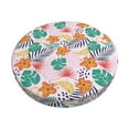 thumbnail image 2 of Xecao's Tropical Plants Print Stool Covers offer stylish, washable protection for PU round bar stools, perfect for home or commercial use., 2 of 7