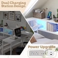 thumbnail image 4 of Miniyam Twin Size Daybed with LED Lights, Desk, Charging Station, Storage Drawers, Shelves and Flip-Up Headboard for Teens, White, 4 of 7