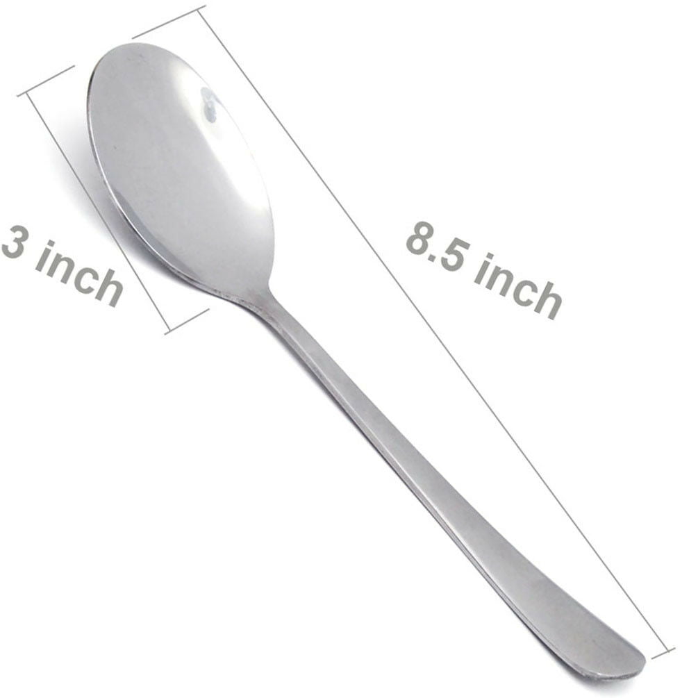 8.5" Stainless Steel Flatware Serving Spoons for Buffet 2 Pack Hometeq Banque 