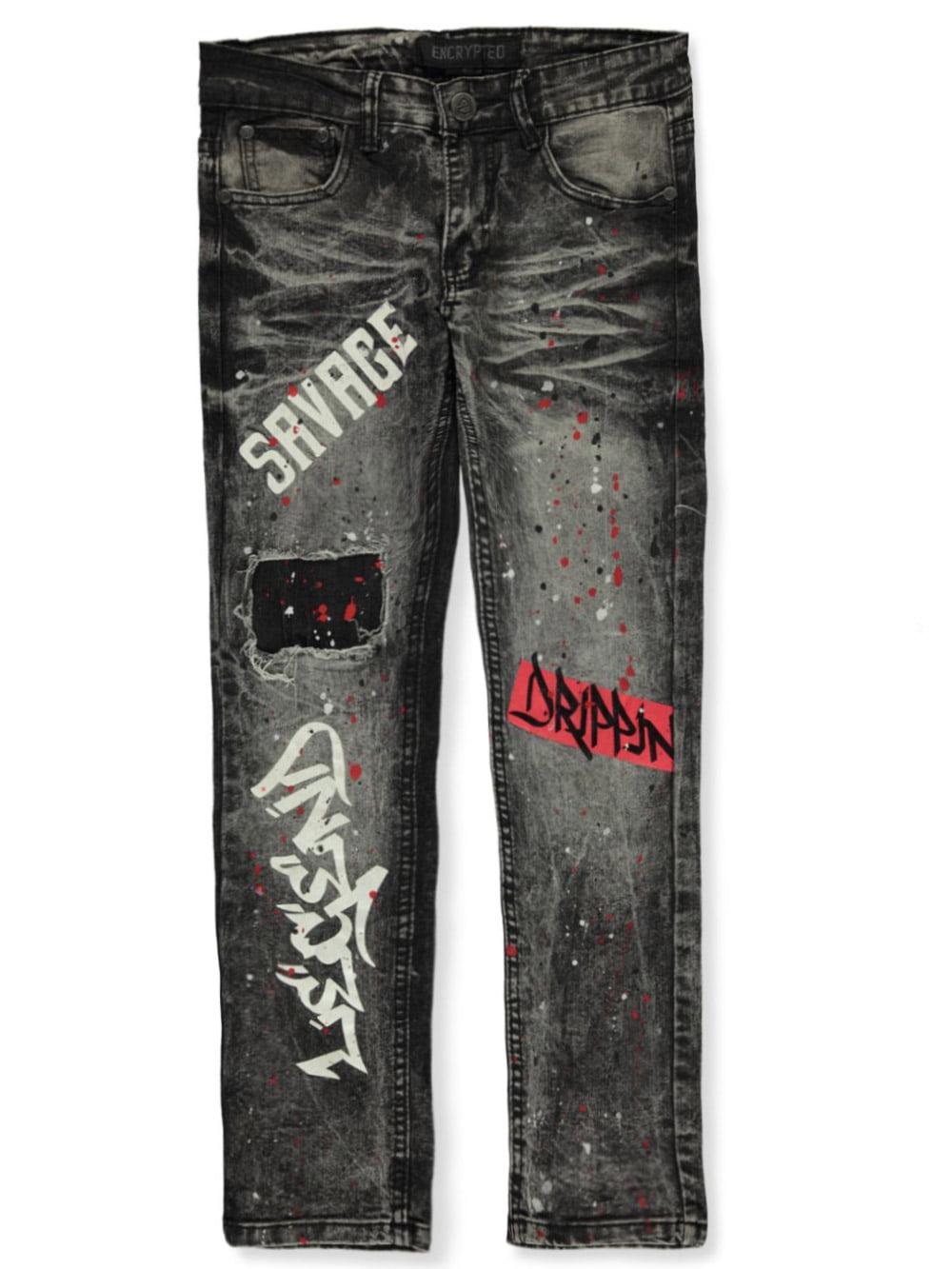 Encrypted Boys' Drip Rip Jeans - black wash, 16 (Big Boys) - Walmart.com