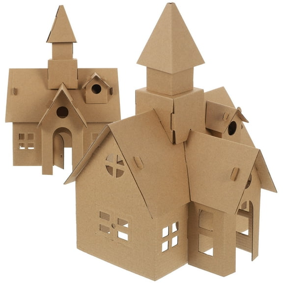 NICEXMAS 2Pack DIY Assemble Castles Khaki For Teenagers Creativity Enhancement In Educational Activity
