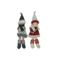 thumbnail image 3 of Set of 4 Plush Red Gray and Beige Winter Girls Christmas Doll Ornament Decorations 12", 3 of 3