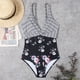 thumbnail image 5 of Traje de baño para mujer Conjunto de bikini con cuello en V y bloque de color para niña femenina (S Black Flora) FLhrweasw Para estrenar, 5 of 8