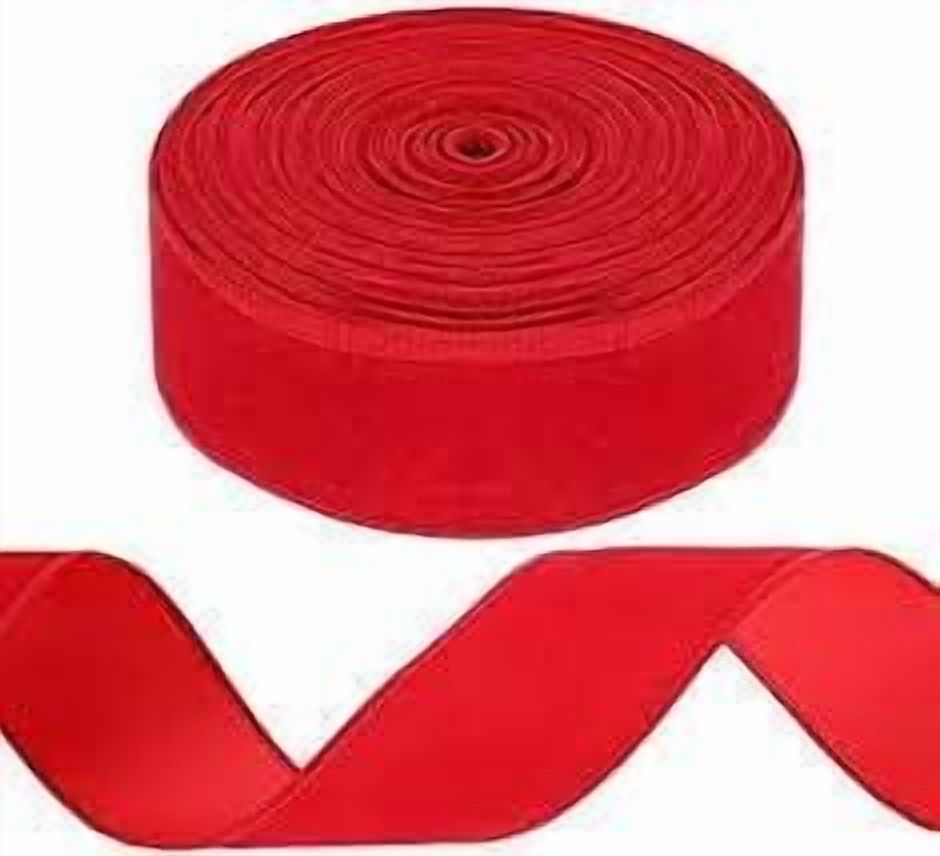 Velvet Wired RibbonRed Gold Waterproof, 2.5 inch x 50 yard