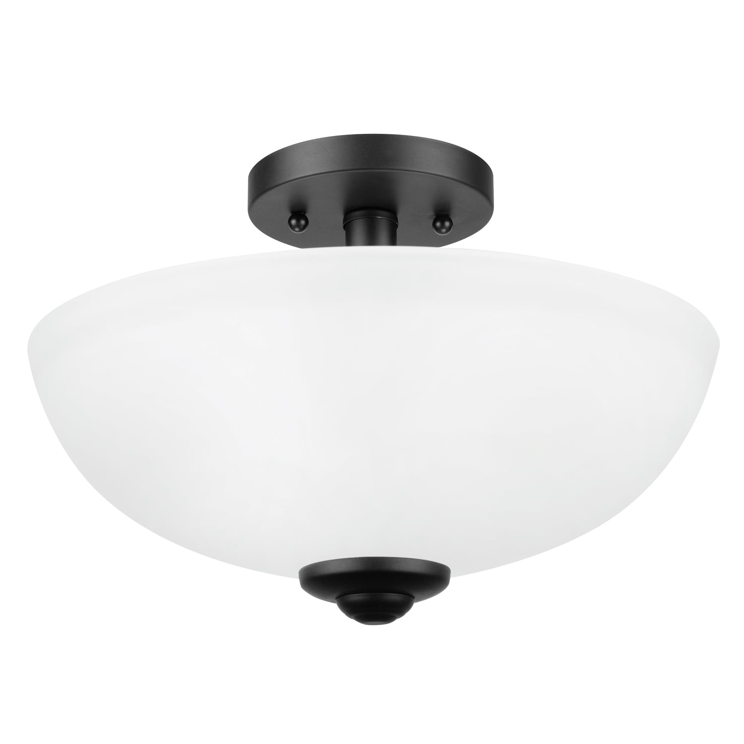 Globe Electric Vienna 2-Light Dark Bronze Indoor Semi-Flush Mount with Frosted Glass Shade