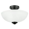 thumbnail image 3 of Globe Electric Vienna 2-Light Dark Bronze Indoor Semi-Flush Mount with Frosted Glass Shade, 3 of 6