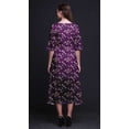 thumbnail image 3 of Bimba Robe Mi-Longue Classique en Coton Purple Blossom & Paradise Whydah Bird Imprimée à Manches Courtes avec Poches, Coupe Droite Asymétrique - Moyen, 3 of 4