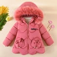 thumbnail image 2 of Toimothcn Girls Winter Jacket Simple Solid Color Long Sleeve Hooded Down Jacket Hooded Thickened Warm Loose Fit Zipper Up Winter Coat Comfy Girls Clothing, 2 of 8