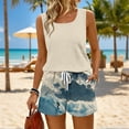 thumbnail image 5 of GILIGEGE Two Piece Sets for Women Printed Shorts and Sleeveless Top Matching Sets Beach Scoop Neck Tank Tops Shorts Sets Clothing High Waisted Hawaiian Shorts Resort Wear 2026 Casual Outfits Beige, 5 of 7