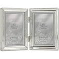 thumbnail image 1 of AmPm Antique Pewter 5x7 Hinged Double Picture Frame, Bead Border Design, 1 of 4