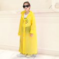 thumbnail image 2 of Sopiago Rain Ponchos for Kids, Reusable Raincoats for Boys Girls with Hood and Sleeves, Kids Waterproof Rain Jackets (Yellow,Onesize), 2 of 5