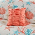 thumbnail image 5 of GDF Studio 7-Piece Cotton Sateen Coastal Comforter Set with Shell Print, King Size, Coral, 5 of 11