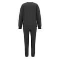 thumbnail image 5 of Liyamei Ensemble Mode Automne et Hiver pour Femmes Couleur Unie Col Rond Tête Plus Velours Manches Longues Pantalon Long Ensemble Chandail, 5 of 5