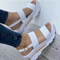 thumbnail image 4 of Platform Sandals for Women Summer Open Toes Breathable Ankle-Strap Backless Wedge Shoes Comfortable Anti Slip Adjustable Buckle Light Sandals, 4 of 9