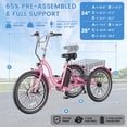 thumbnail image 5 of Lilypelle Electric Tricycle for Adults, 350W Electric Trike 7 Speed with 36V 10.5ah removable Battery, 3 Wheel Electric Bikes for Women Men Seniors, 450lb, 24/26 inch Tire, 5 of 13
